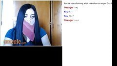Dark Haired Omegle Teen Flashes her Fantastic Boobs