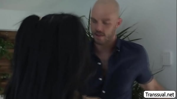 Latina TS slut lets handy man fuck her wet ass